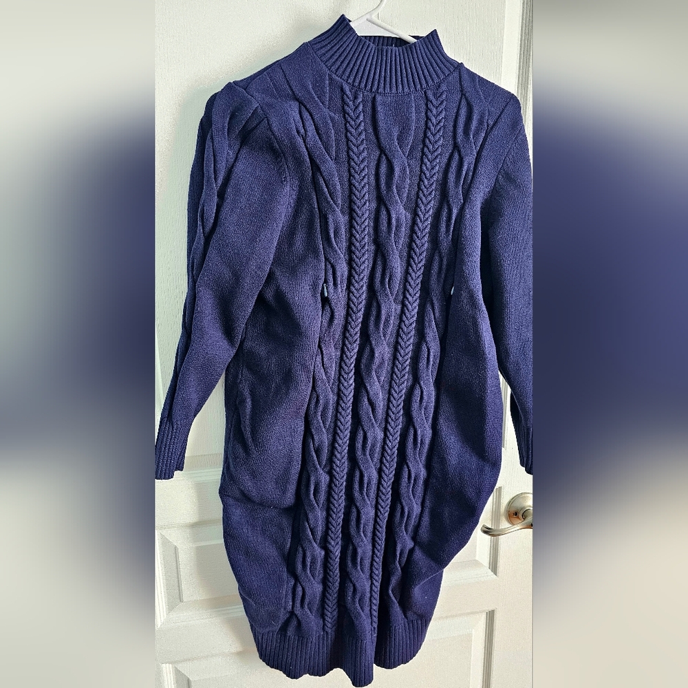 Seraphine Maternity Nursing Navy Blue Sweater Dress Medium